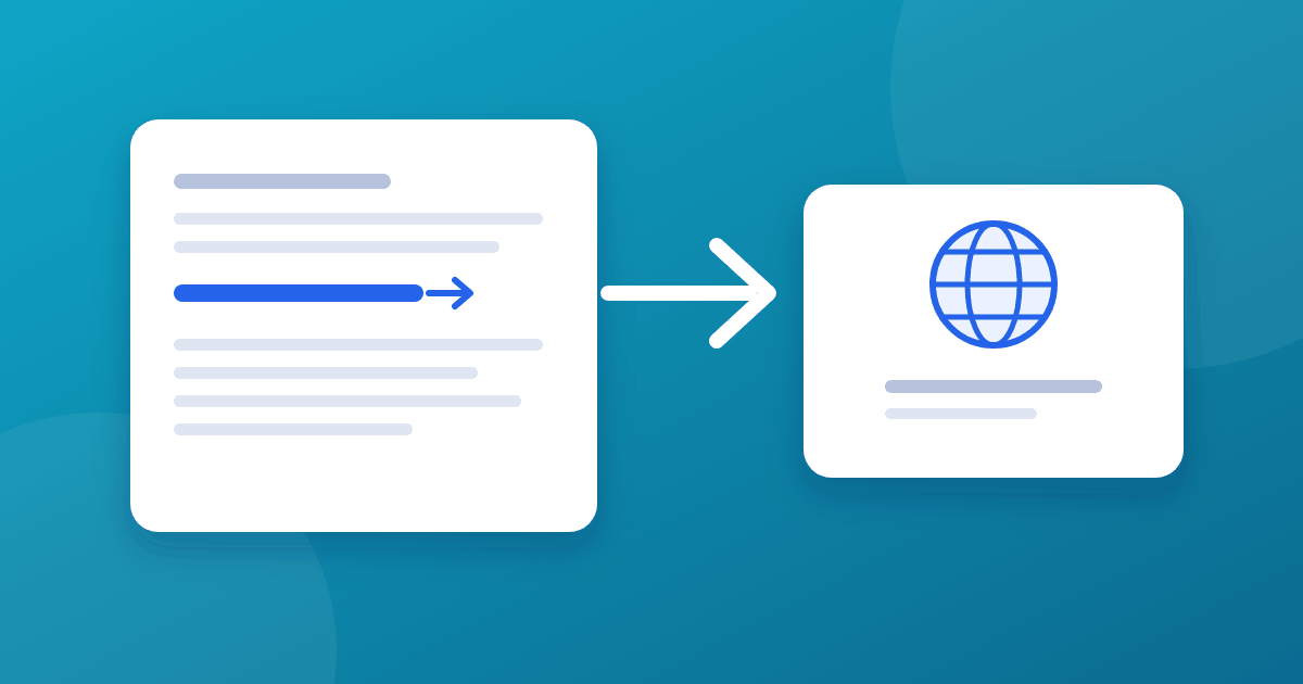 A page with an arrow pointing out to an external website representing outbound links